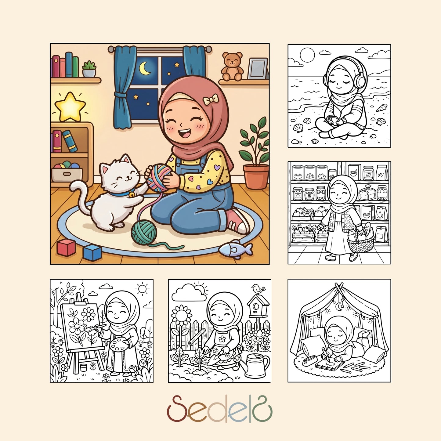 Cozy Moments Bold and Cute Coloring Book - Relaxing Daily Life Coloring Pages