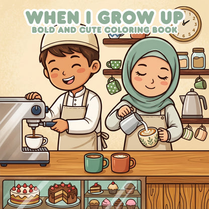 When I Grow Up Coloring Book - Cute Muslim Career & Hobby Coloring Pages
