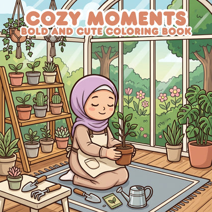 Cozy Moments Bold and Cute Coloring Book - Relaxing Daily Life Coloring Pages