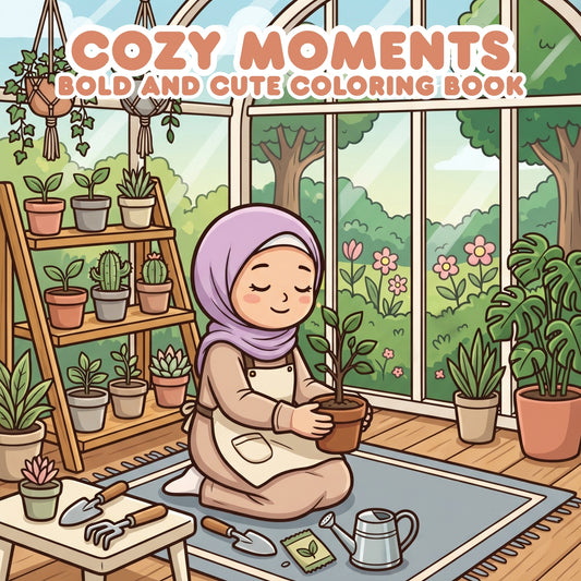 Cozy Moments Bold and Cute Coloring Book - Relaxing Daily Life Coloring Pages