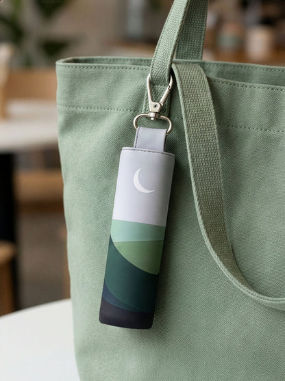 Waterproof travel prayer mat sajadah with bag charm in forest green by Sedels