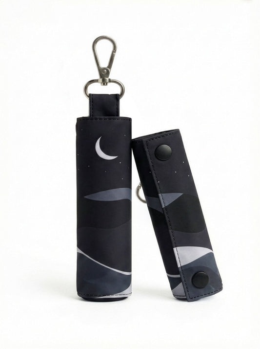 Waterproof travel prayer mat sajadah with bag charm in midnight black by Sedels