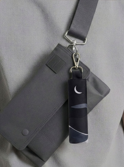 Waterproof travel prayer mat sajadah with bag charm in midnight black by Sedels