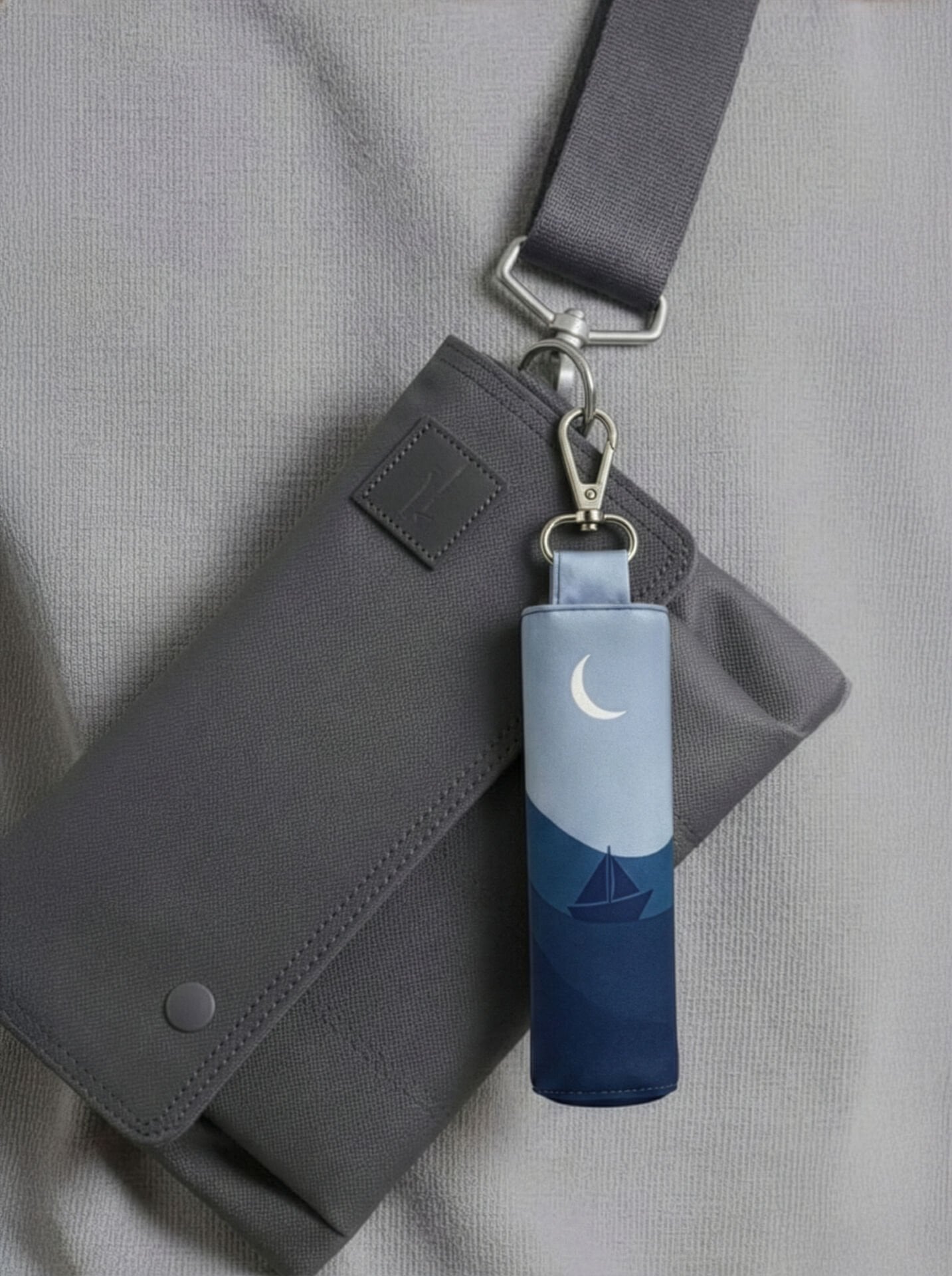 Waterproof travel prayer mat sajadah with bag charm in sea blue by Sedels