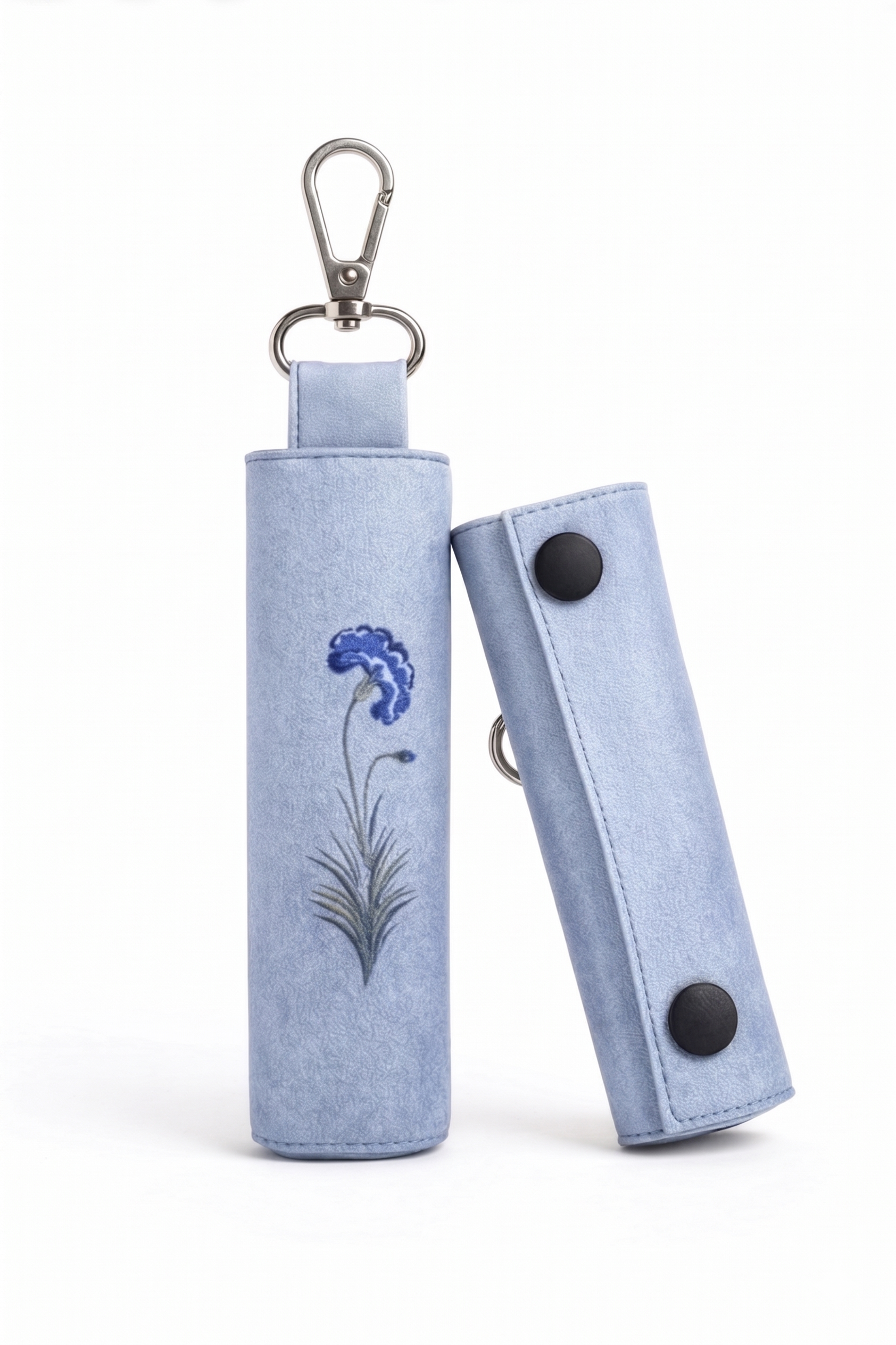 Waterproof travel prayer mat sajadah with bag charm in blue carnation floral design by Sedels