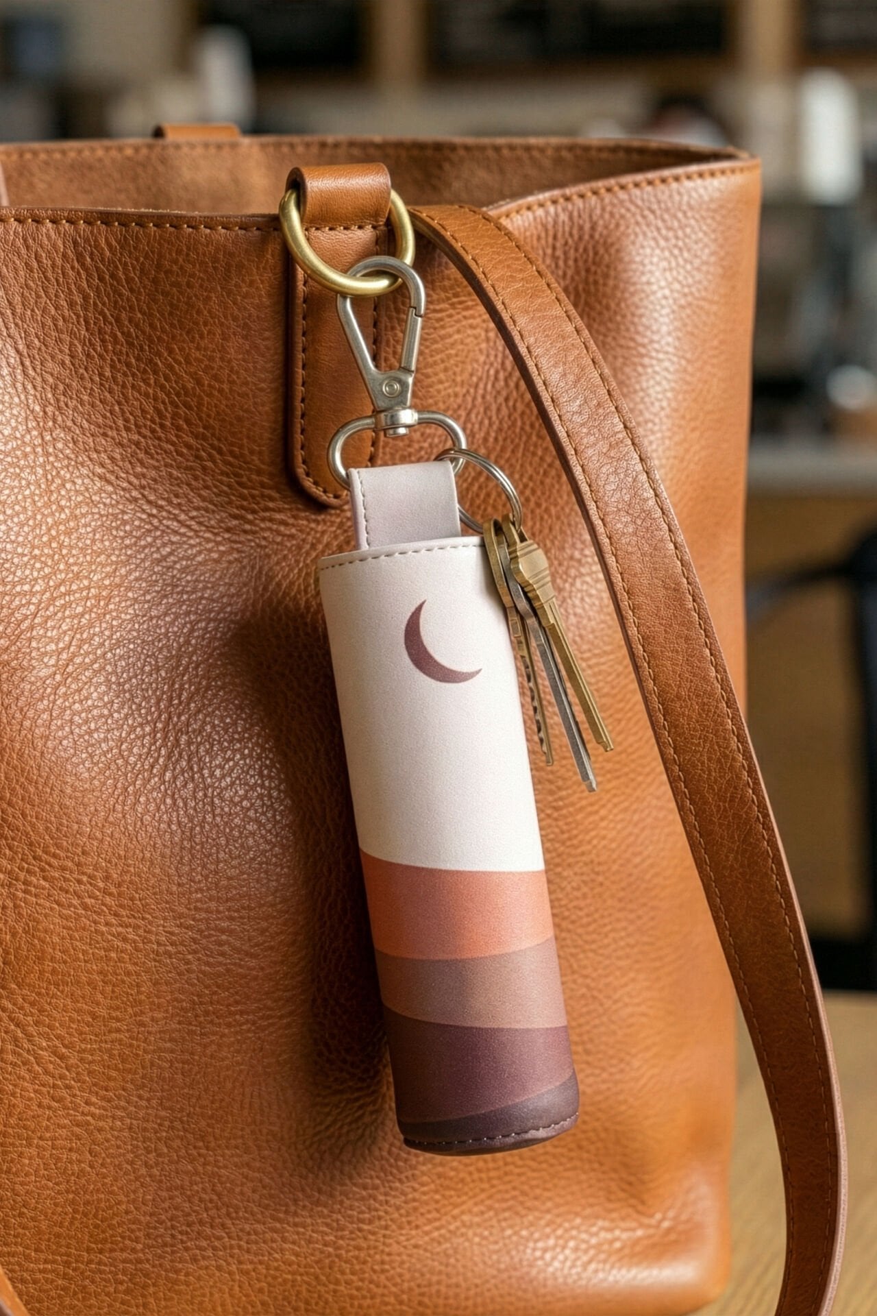 Waterproof travel prayer mat sajadah with bag charm in earth brown by Sedels