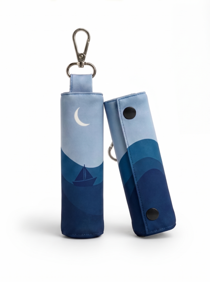 Waterproof travel prayer mat sajadah with bag charm in sea blue by Sedels